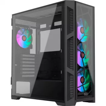 PONOS Ultra, Midi bokštas, kompiuterio korpusas, juodas, ATX, EATX, micro ATX, Mini-ITX, SPCC