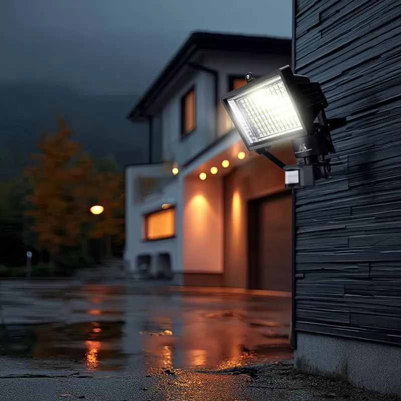 Maclean MCE442 Saulės energijos LED prožektorius su judesio jutikliu, sieninis, IP44, 6W, 6000K