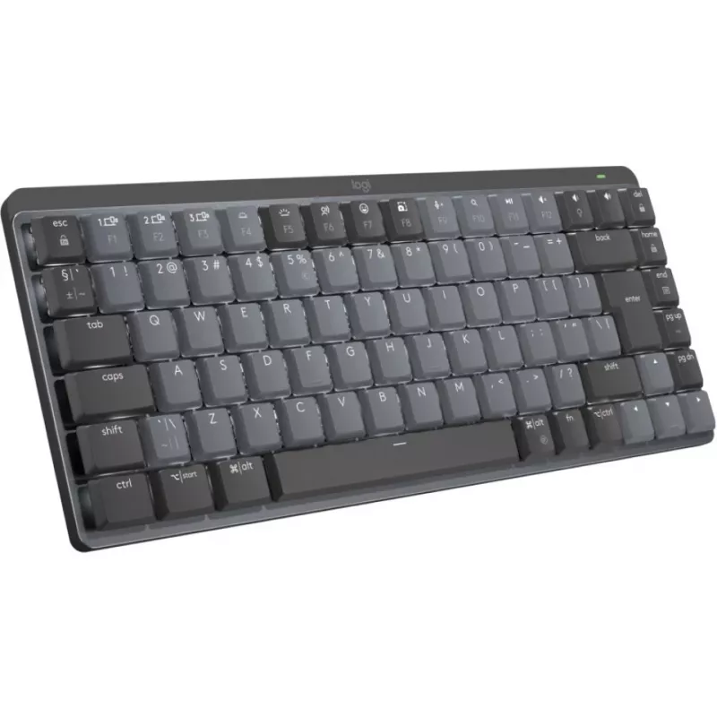 Logitech MX Mechanical Mini 920-010782 apšviečiama mechaninė klaviatūra be laidų, spragsintys jungikliai, RF + Bluetooth LE, US International QWERTY, grafitinė