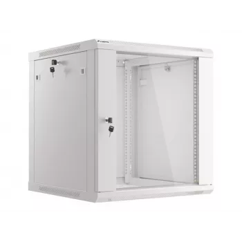 Lanberg montuojamas ant sienos 19 inch 12U 600x600 mm pilkas stovo spintas (stiklinės durys)
