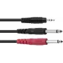 Audio adapterio laidas Omnitronic 3,5 mm į 2×3,5 mm, ECO serija, 3 m