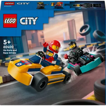 Konstrukcinis žaislas LEGO 60400 City Go-Karts su lenktynininkais – rinkinys su minifigūrėlėmis ir transporto priemonėmis