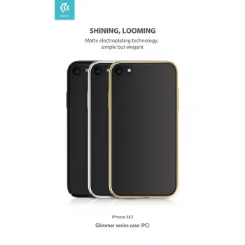 Apsauginis dėklas telefonui Devia Glimmer serija, skirtas iPhone SE2, auksinis, kietas PC nugarėlė