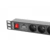 LANBERG PDU-04E04I-0200-BK 1U horizontalus maitinimo skirstytuvas, 4× C13, 16 A, 220–250 V, 2 m