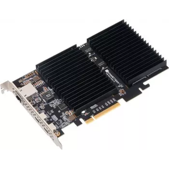Sonnet McFiver PCIe kortelė su dviem M.2 NVMe lizdais, 10Gb eterneto prievadu ir dviem USB-C 10Gbps prievadais
