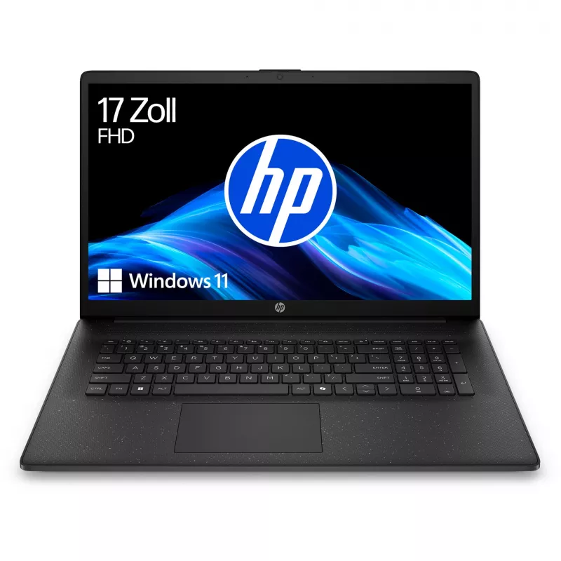 HP 17-cp2058ng nešiojamas kompiuteris, juodas, AMD Ryzen 5 7520U, AMD Radeon Graphics, 16 GB LPDDR5, 512 GB SSD, Windows 11 Home