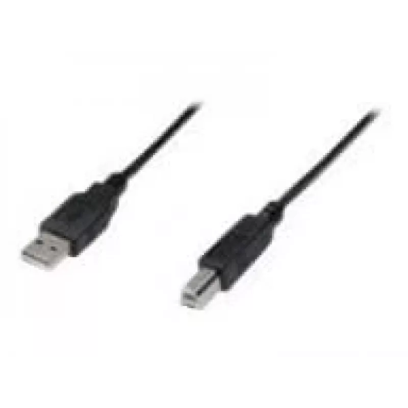 Digitus ASSMANN USB kabelis – USB A tipo (4 kontaktų, kištukas) – USB B tipo (4 kontaktų, kištukas) – 1 m (USB / Hi-Speed USB) – Juoda (AK-300105-010-S)