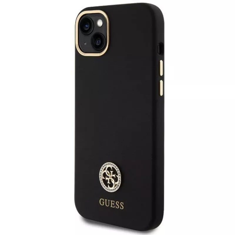 GUESS GUHCP15M4DGPK | Galinis dangtelis | Apple iPhone 15 Plus / 14 Plus | TPU, silikonas, mikropluoštas | Juoda