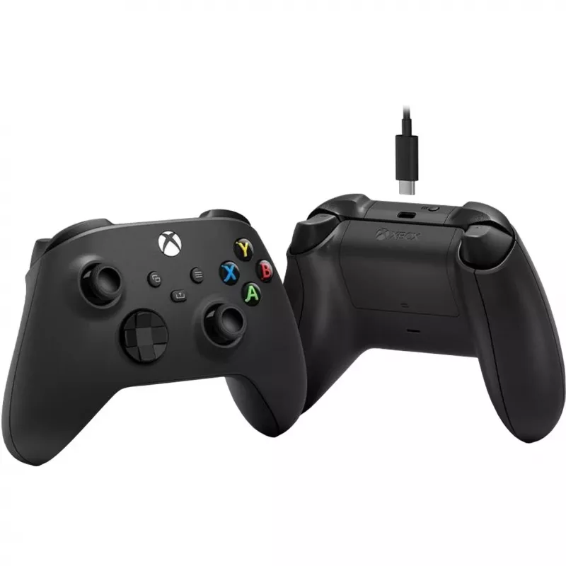 Microsoft Xbox Wireless Controller + USB-C laidas Juodas Žaidimų pultas Analoginis / Skaitmeninis PC, Xbox One, Xbox One S, Xbox One X, Xbox Series S, Xbox Series X