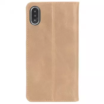 Dėklas Krusell Sunne 4 Card FolioWallet odinis, smėlio spalvos, iPhone XS Max