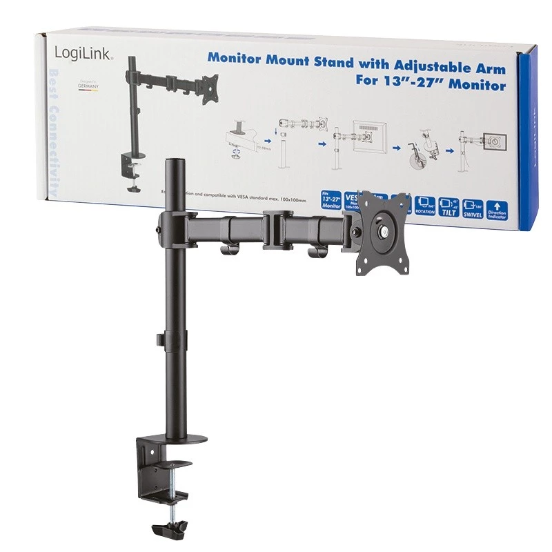 LogiLink BP0021 Monitorio laikiklis / stovas 68,6 cm (27 inch) ant stalo, juodas