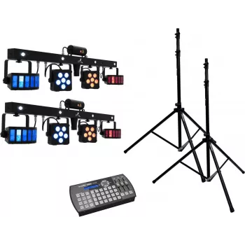 LED Lazerinė Juostų Sistema EUROLITE 2x KLS PRO su Easy Show ir 2x M-4 Stovais