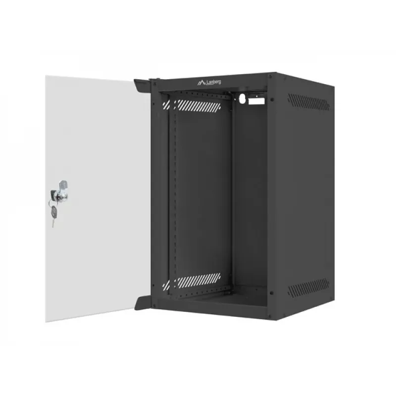 Sieninis stovas LANBERG WF10-2309-10B 9U, 469×280×310 mm, 10 colių gylis, juodas, IP20