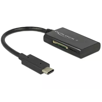 Delock USB 3.1 Gen 1 kortelių skaitytuvas USB Type-C vyriškas 4 lizdai - Visų tipų atminties kortelių skaitytuvas (MMC, SD, miniSD, RS-MMC, TransFlash, MMCmobile, microSD, MMCmicro, SDHC, miniSDHC, microSDHC, SDXC, microSDXC, SDHC UHS-I, microSDHC UHS-I)