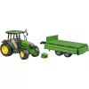 Traktoriaus modelis BRUDER John Deere 5115 M su savivarčio priekaba