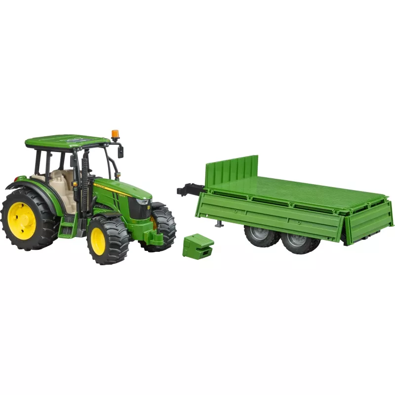 Traktoriaus modelis BRUDER John Deere 5115 M su savivarčio priekaba