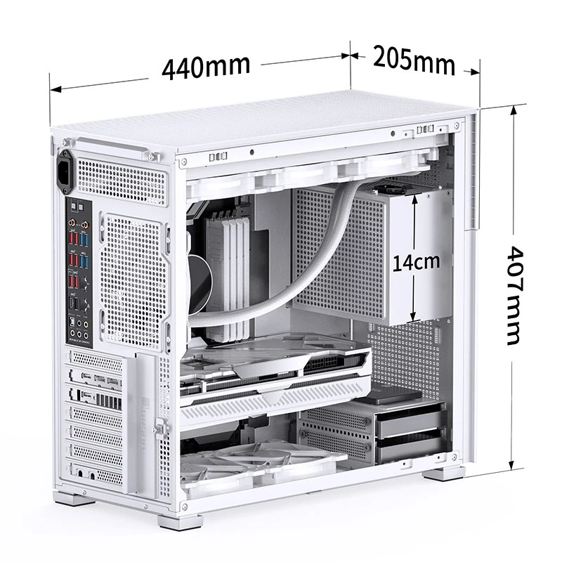 PC korpusas Jonsbo D41 MESH Midi bokštas Baltas