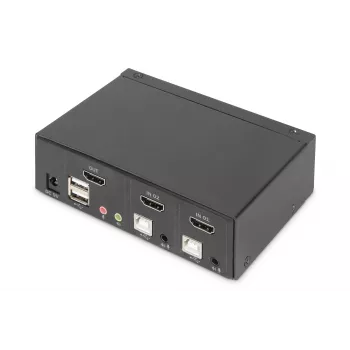 KVM jungiklis Digitus 2 prievadų vieno ekrano 4K HDMI