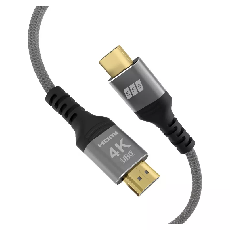 EFB Elektronik HDMI kabelis High-Speed su Ethernet 4K60Hz pilkas - Laidas - Skaitmeninis/Display/Video (HDMI-20-00003)