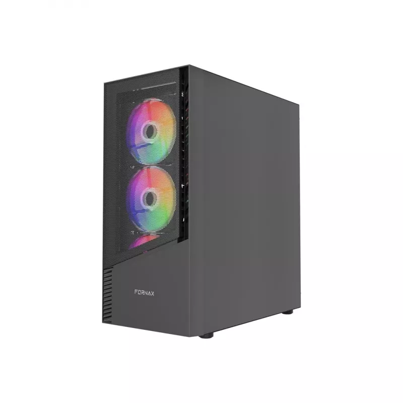 Gembird Fornax 4300 CCC-FC-4300 žaidimų korpusas ATX Midi Tower, grūdinto stiklo, ARGB ventiliatoriai, 2x USB 3.1, 1x USB 2.0, juodas