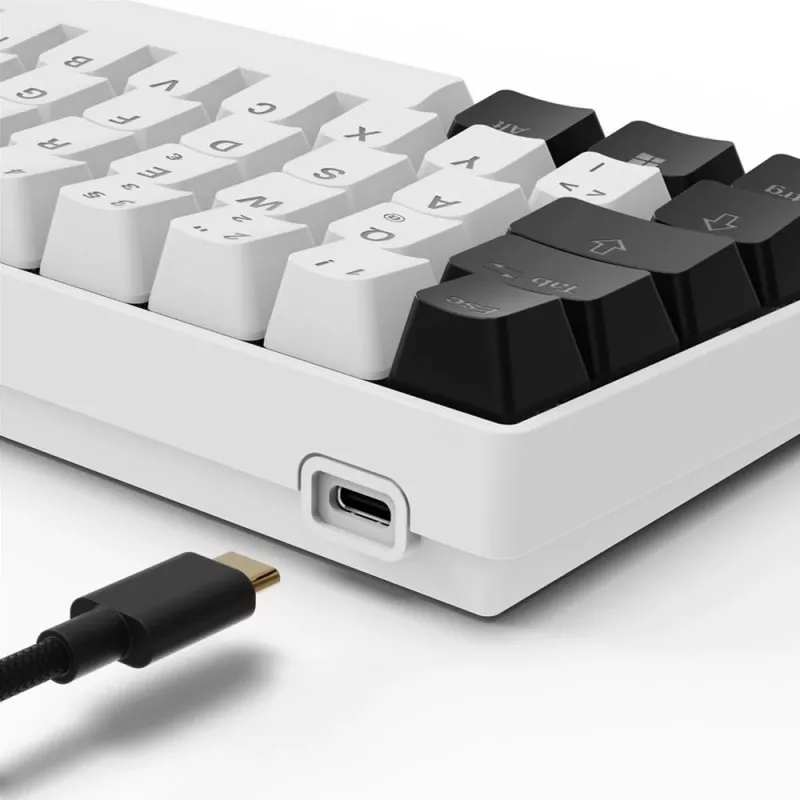 Sharkoon SGK50 S4 klaviatūra USB QWERTZ vokiška balta RGB LED 60%