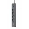 TRACER Power Line+ apsauginis ilgintuvas su USB 1,5 m (4 kištukiniai lizdai + 3x USB A, 5V 2,4A)