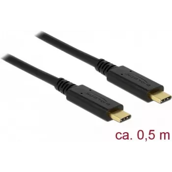 USB kabelis DeLOCK 85529 USB 3.2 Gen 2 0,5 m USB-C juodas
