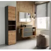 Vonios spintelė ant grindų Topeshop S40 ANTRACYT/ARTISAN, laisvai pastatoma, 400×300×1700 mm, 6 lentynų, 2 durys