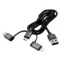 Exsys EX-K1403-2 Universalus 3-in-1 USB įkrovimo ir duomenų laidas, juodas