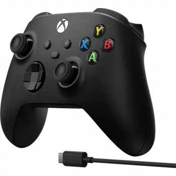 Microsoft Xbox Wireless Controller + USB-C laidas Juodas Žaidimų pultas Analoginis / Skaitmeninis PC, Xbox One, Xbox One S, Xbox One X, Xbox Series S, Xbox Series X