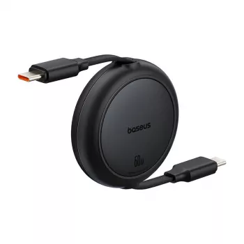 Baseus Free2Pull Mini USB-C į USB-C USB laidas, 60W, 1 m, juodas