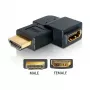 HDMI adapteris vyriškas į moterišką 90° kairėn DeLOCK 65077