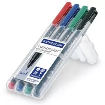 Permanentinis markeris plonu antgaliu Staedtler Lumocolor 318 WP4, 4 vnt.