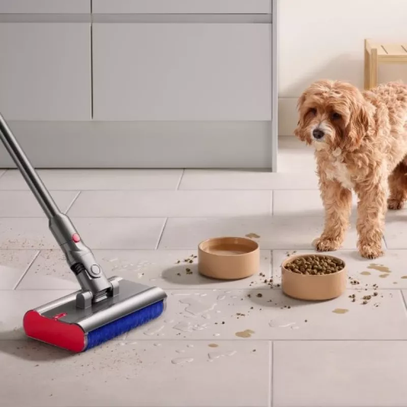 Dyson V12 Submarine 3-in-1 belaidis dulkių siurblys šlapiam ir sausam valymui, HEPA filtras, be maišelio, 0,35 l, nikelio ir geltonos spalvos