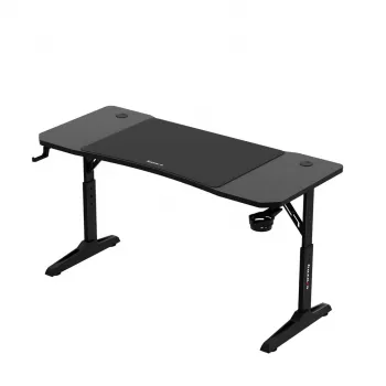 Gaming stalas huzaro Hero 3.6 – stačiakampis 1400×600 mm, aukštis reguliuojamas 560–790 mm, juodas, H kojos, 15 mm stalviršis