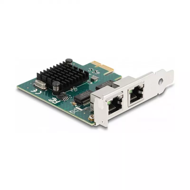DeLOCK PCI Express x1 kortelė 2 x RJ45 Gigabit LAN BCM Pilka