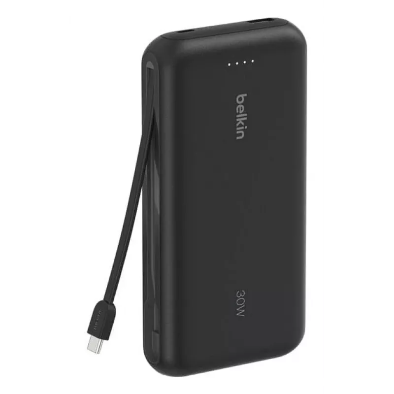 Belkin BPB024HQBK 10 000 mAh nešiojamas įkroviklis su integruotu USB-C laidu, 20 W