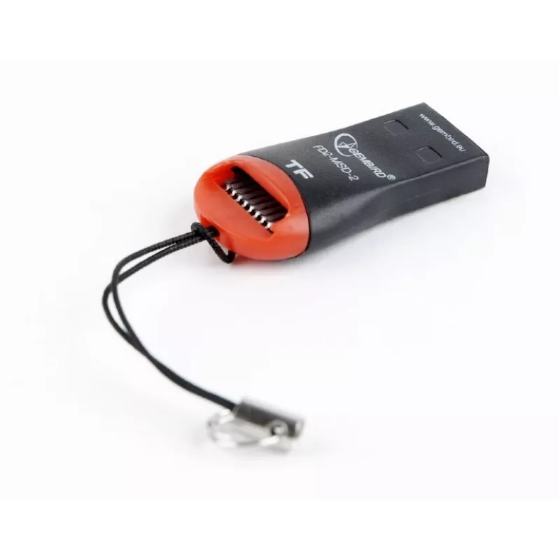 Card Reader Gembird FD2-MSD-3 USB 2.0 juoda raudona