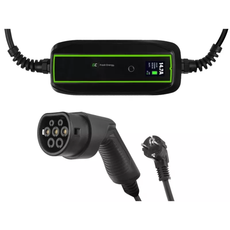 Nešiojama elektromobilio įkrovimo stotelė Green Cell EV16 Black