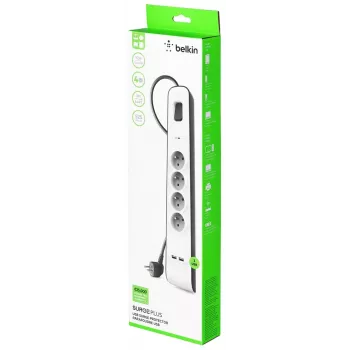 Apsauginis nuo viršįtampių Belkin BSV401CA2M juoda balta 4 AC lizdai 2m