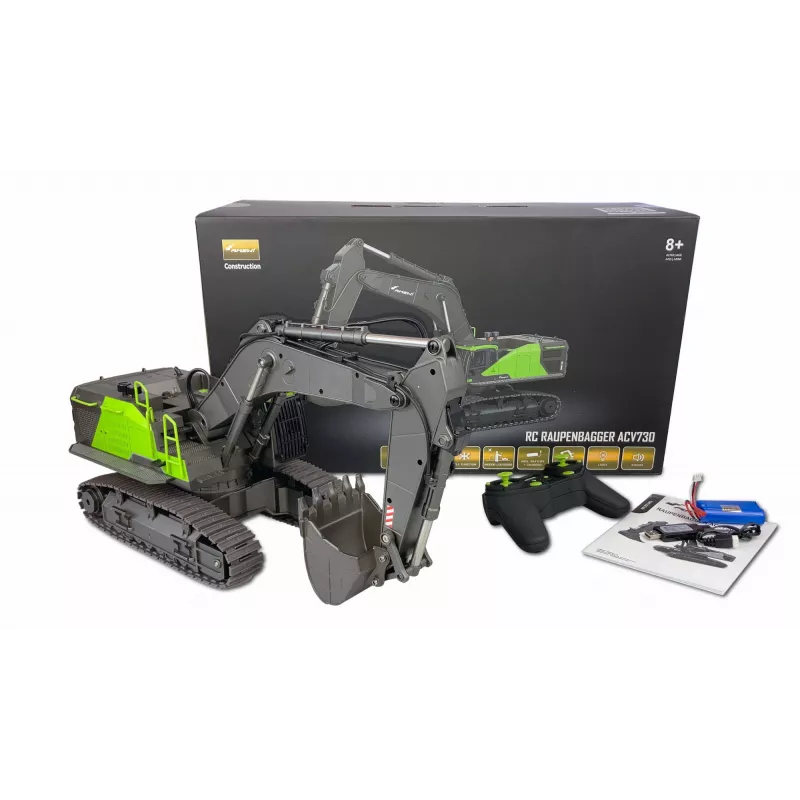 Nuotoliniu valdymu valdomas modelis ekskavatorius Amewi ACV730 V3 su elektriniu varikliu, mastelis 1:14 (22516)