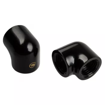 Adapteris 90° G1/4 colio moteriška į G1/4 colio moteriška, BitsPower Touchaqua TA-90DIA-GB