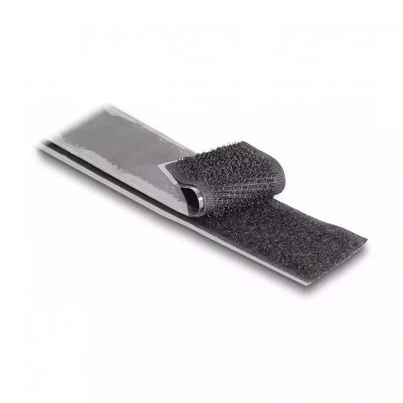 DeLOCK Heavy-duty lipnusis kabliuko ir kilpelės diržas, savaime lipnus, L 15 m x P 25 mm, juodas