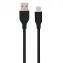 Silicone kabelis USB Type-A – Type-C (juodas, 2 m)