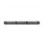 Patch panel 1U LANBERG PPS5-1024-B — 24 prievadų RJ-45 Cat5, metalinis, juodas, montavimui į stelažą