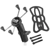RAM Mounts X-Grip Didelis Telefono Laikiklis Motociklo Vairo Spaustuvui Juodas