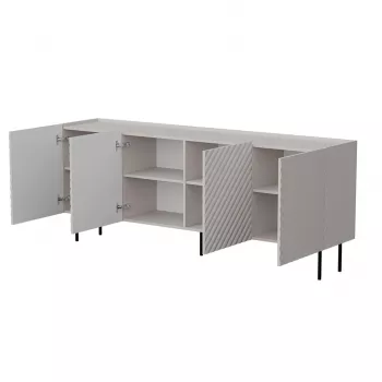 Komoda Cama Meble LUCCA 4D — 200 x 40 x 80 cm, kašmyro spalva, medžio drožlių plokštė