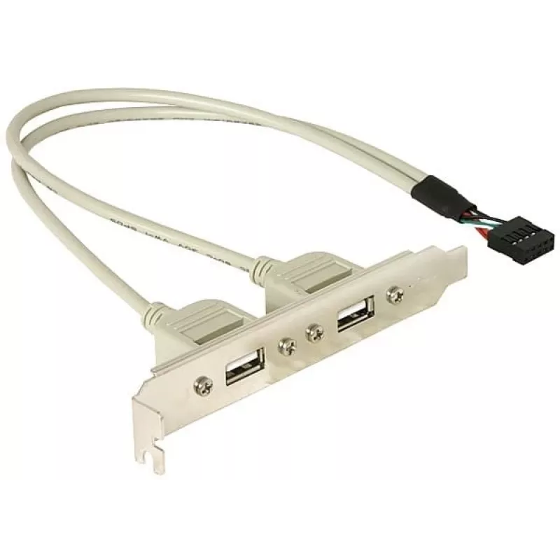 Slotbracket 1x vidinis USB 5 kaiščių į 2x USB 2.0 išorinis DeLOCK 71000