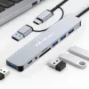 QOLTEC USB-C centras 4x USB + SD/TF kortelių skaitytuvas modelis 53794