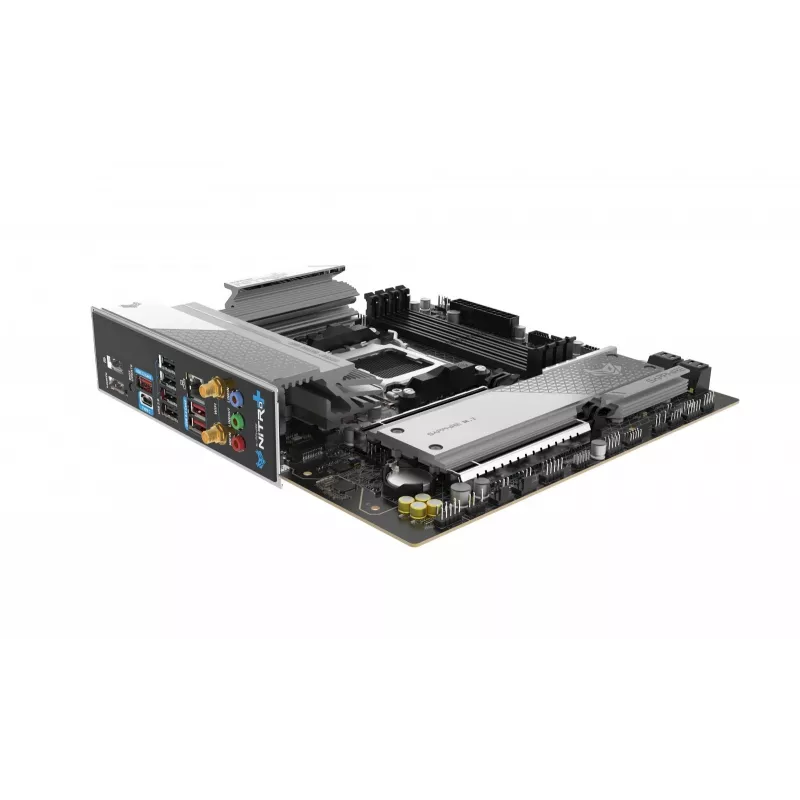 Motininė plokštė Sapphire NITRO+ B850M WIFI — AMD B850, lizdas AM5, micro ATX, DDR5, 4x DIMM, Wi‑Fi 6, 2,5Gb LAN, 2x M.2